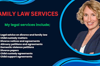 provide legal advice on divorce, family law, child custody, US family lawyer