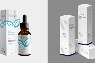 do cosmetic logo and label packaging design
