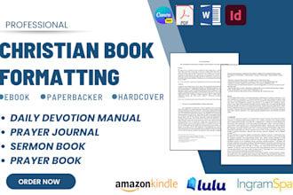 christian book cover design, daily devotion ebook formatting, journal formatting