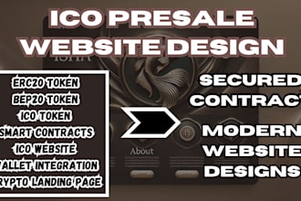 create ico presale website with presale smart contract integration, erc20, bep20