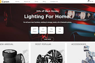 design auto part shopify store auto repair spare  part automobile website