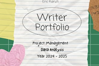 design your writer, author, project manager portfolio