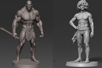 sculpt 3d character model, 3d action figure, toys, mini figure, stl, 3d printing