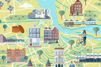 design and render vector map, rv map, site plan, event or city map illustration