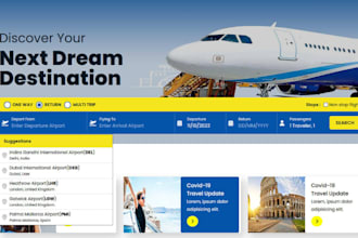 develop flight booking website airline website hotel booking travel website
