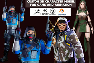 stylized 3d character model for game unity unreal engine 3d rigging or animation