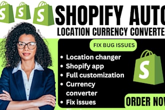 setup auto currency converter and fix shopify bugs errors and geolocation
