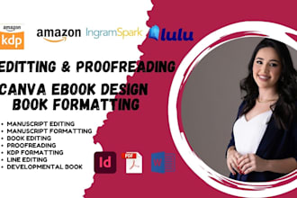 do canva ebook design, pdf lead magnet, workbook, ebook formatting, and designrr