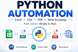 automate excel, CSV, PDF and web scraping with python