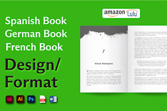 design, format spanish book layout, german book, italian french manuscript ebook