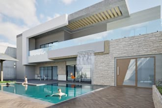 redesign 3d house exterior in blender, renovate 3d bedroom, bathroom, fix cad