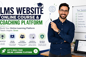 create lms website, online course website and elearning platform