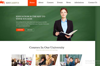 design a custom educational website with lms, learndash, or online course featur