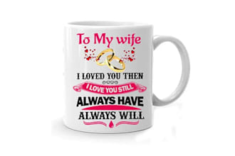 do creative eye catching typography mug design