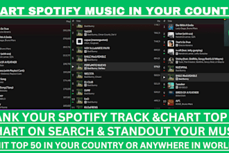 chart your spotify song to rank on top 50 in spotify chart