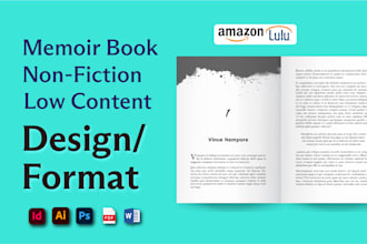 proofread, format design memoir book fiction romance autobiography low content