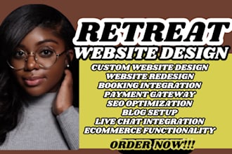 retreat website health and wellness website redesign website lading page