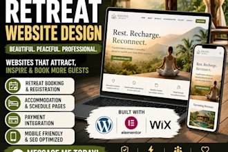 retreat website health and wellness website redesign website retreat booking web