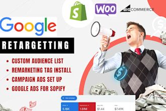 install google ads remarketing retargeting tag for shopify and bigcommerce