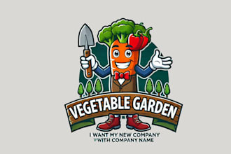 design a fun and unique vegetable garden mascot logo for your brand