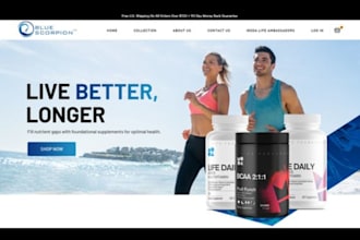 design supplement shopify store nutraceutical website health supplement website