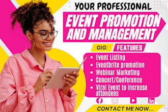 promote eventbrite, ticket booking, conference, webinar, event marketing