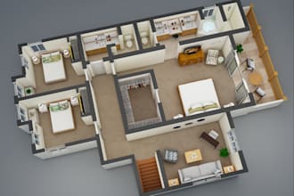 convert 2d to 3d floor plan, 2d floor plan blueprint house plan 3d interior plan