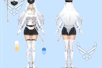 draw professional anime live2d vtuber model ready to rig