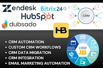 setup bitrix 24 honeybook dubsado zendesk hubspot CRM workflow and automation