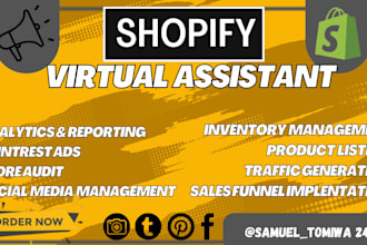 shopify virtual assistant shopify sales marketing website traffic store manager