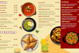 create menus, brochures for your businesses and restaurants