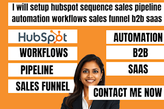 setup hubspot sequence sales pipeline automation workflows sales funnel b2b saas