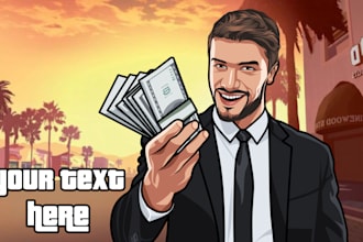 draw your amazing gta style cartoon portrait from your photo