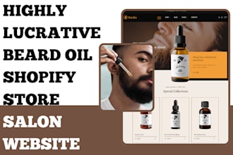 design high selling salon website beard oil shopify store beard care website