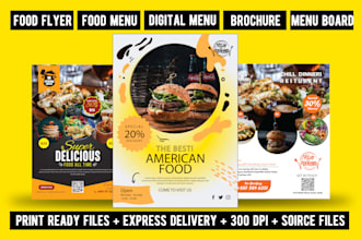 design food flyer restaurant menu price list menu card poster restaurant flyer