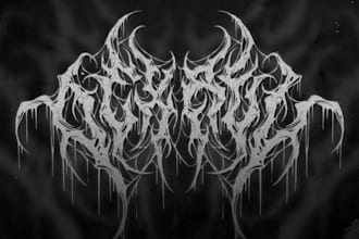 draw brutal death or black metal logo