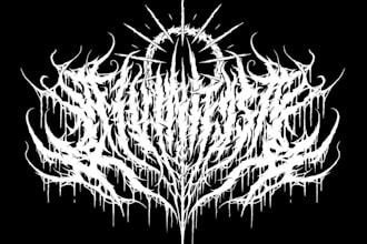 black metal, death metal, deathcore emblem monogram band logo