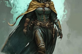 draw a fantasy style horror character art