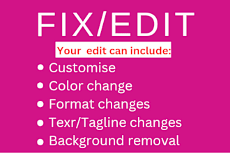 perfectly  edit, fix, resize,alter or remade  your existing logo