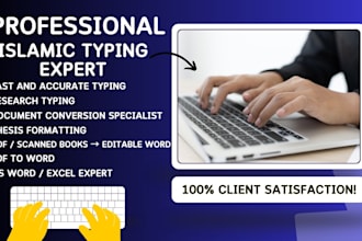 english, arabic and urdu page typing and PDF to word conversion service