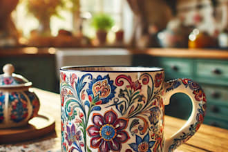 create a custom coffee mug design or coffee cup design