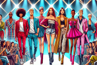 draw a detailed fashion illustration