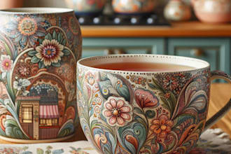 create a custom coffee mug design or coffee cup design