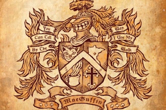 design heraldic, vintage, family crest, coat of arms logo