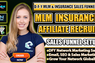 mlm insurance sales funnel affiliate recruitment landing page MLM link promotion