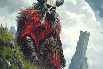 draw a fantasy horror character illustration