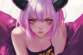 draw anime character or fan art illustration
