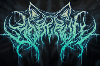 draw brutal death or black metal logo