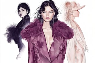 draw fashion illustration , model , artist , digital