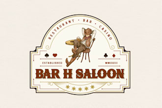 design awesome bar saloon logo